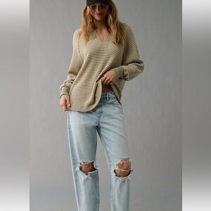 American Eagle oversized waffle knit sweater NWT